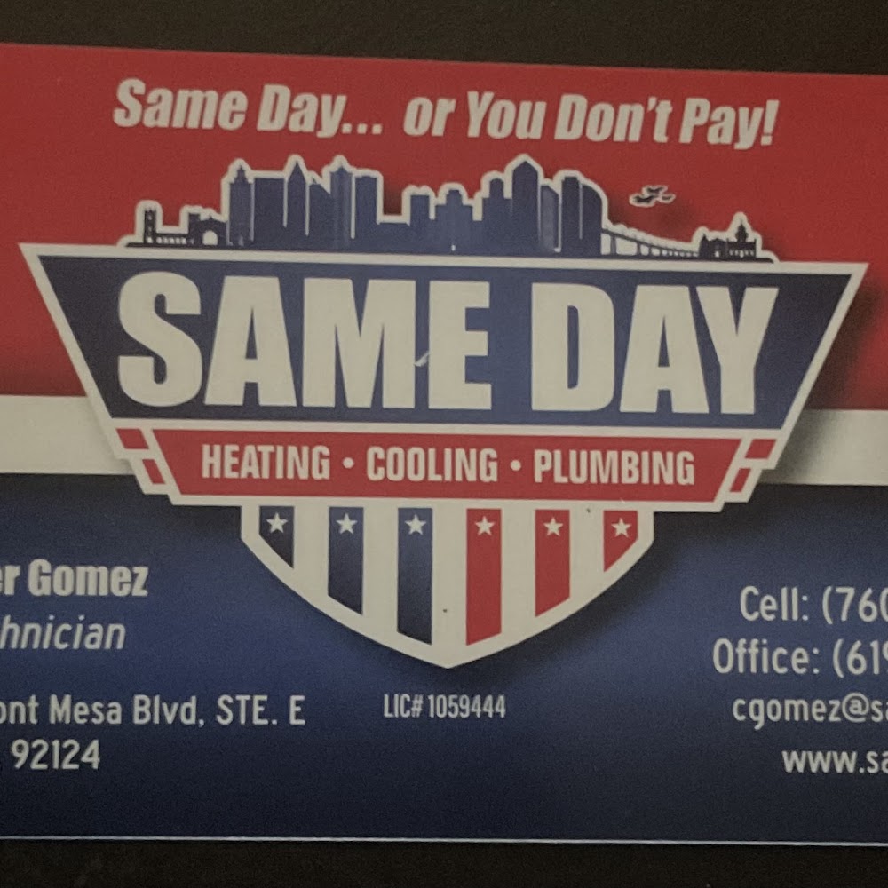 Same Day Heating, Cooling, Plumbing